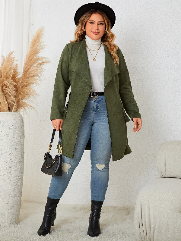 Plus Size Tie Back Trench Coat garde