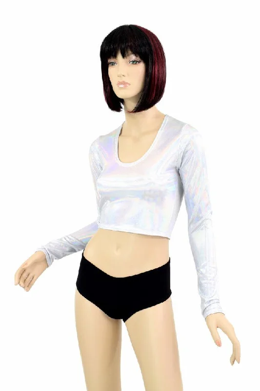 Flashbulb Long Sleeve Crop Top Relaxed Women's 