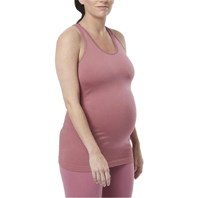 Reebok Womens Seamless Maternity Racerback Tank Top, Pink, X-Small Street