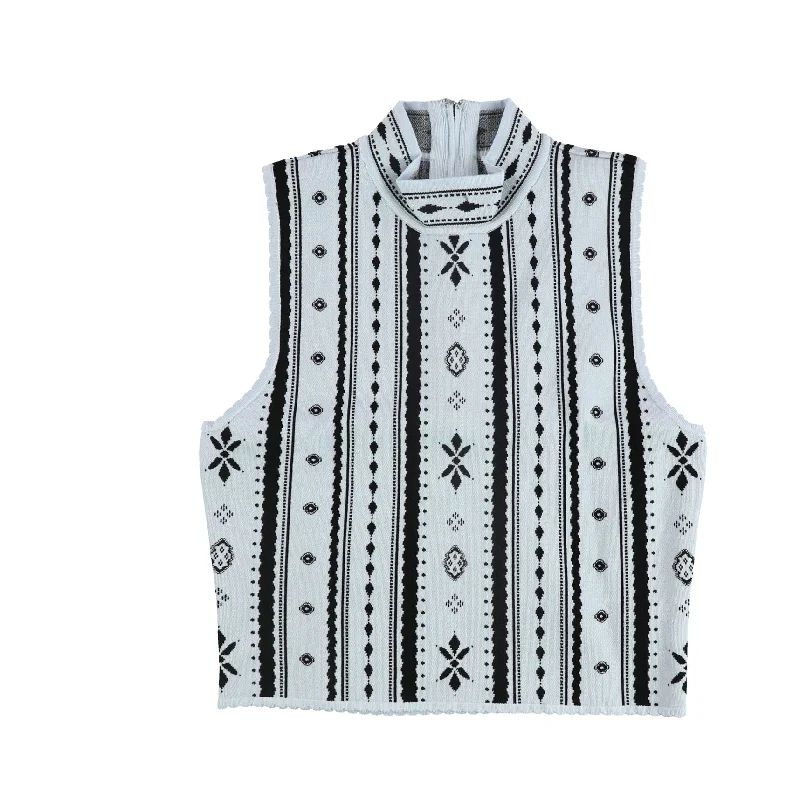 Guess Womens Printed Knit Sweater Polished Women's Silk