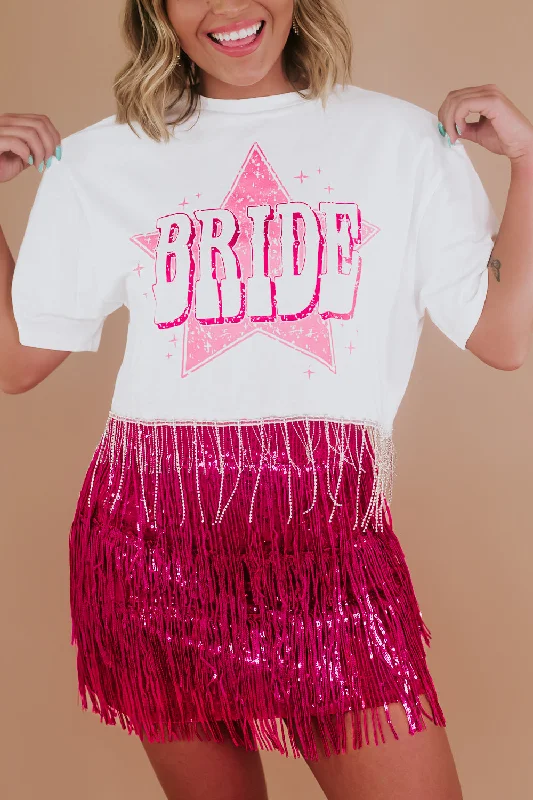 Bridal Rhinestone Tee, White Australian Beach