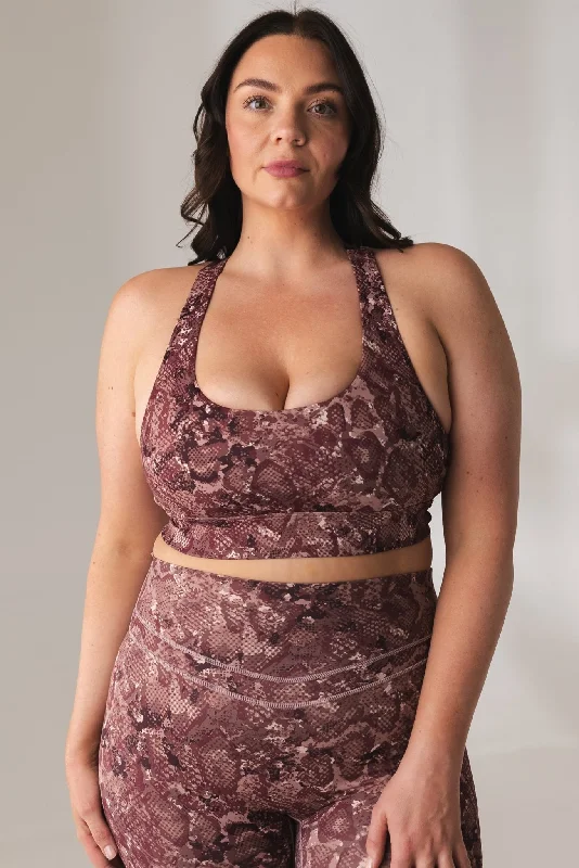 Vitality Revive Racer Bra - Wine Serpent Street