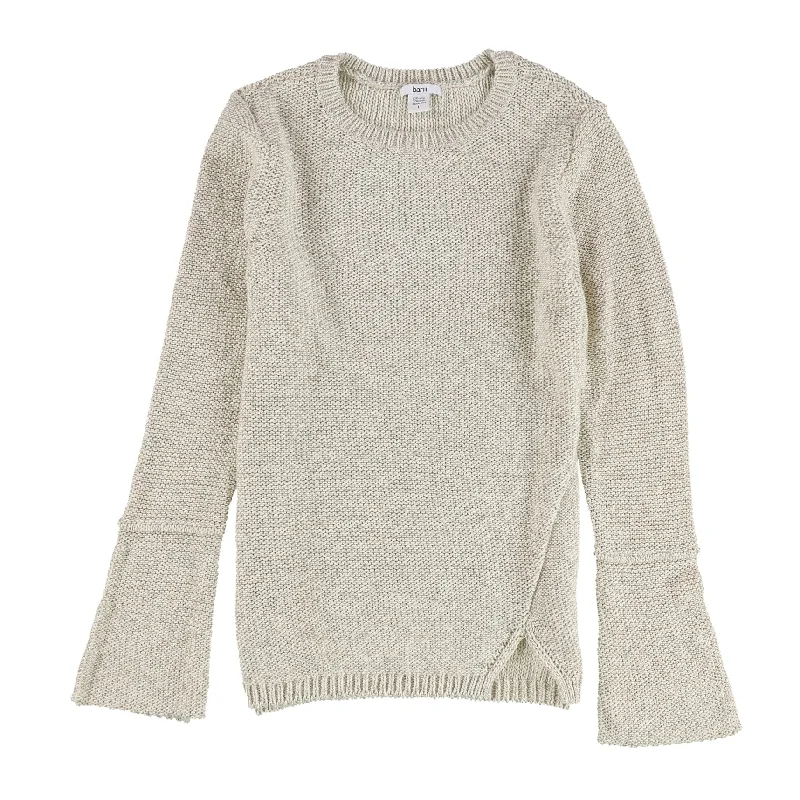 bar III Womens Bell Sleeve Pullover Sweater, Off-White, Large Unique Women's Upcycled