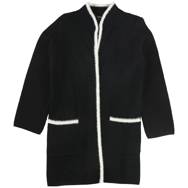 Alfani Womens Eyelash-Trim Long Cardigan Sweater Classic Women's Tweed