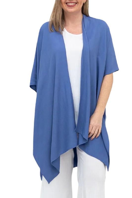 Soft Periwinkle Lightweight Open Cardigan Traditional Women's Wool