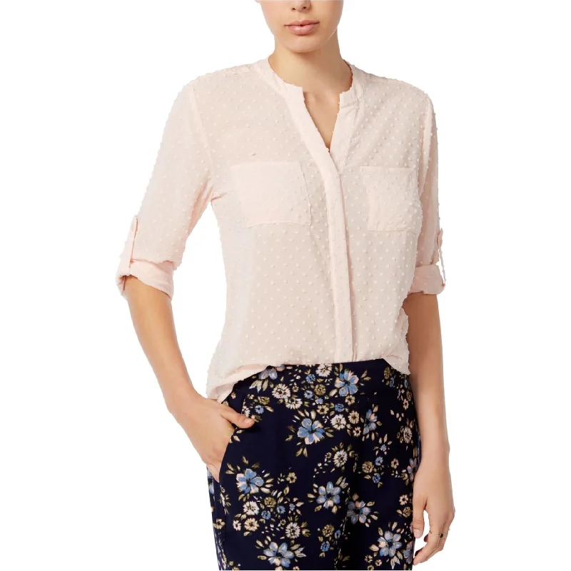 Maison Jules Womens Clip-Dot Utility Button Up Shirt Bold Women's Statement