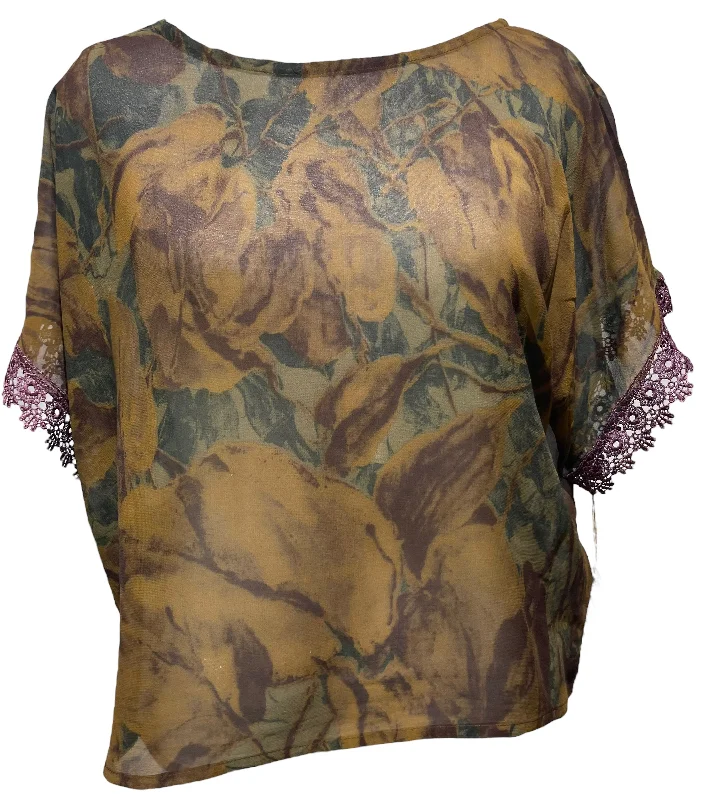 PRG3154 Sheer Nirvana Pure Silk Boxy Top Monochromatic Office Style