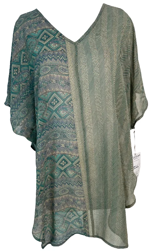 PRG6255 Sheer Avatar Pure Silk Waterfall Top Relaxed Women's Beachy