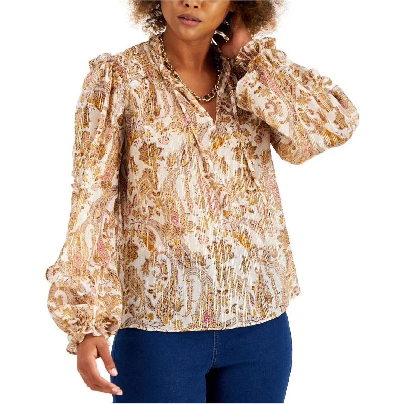 I-N-C Womens Paisley Peasant Blouse Cool Women's Skate