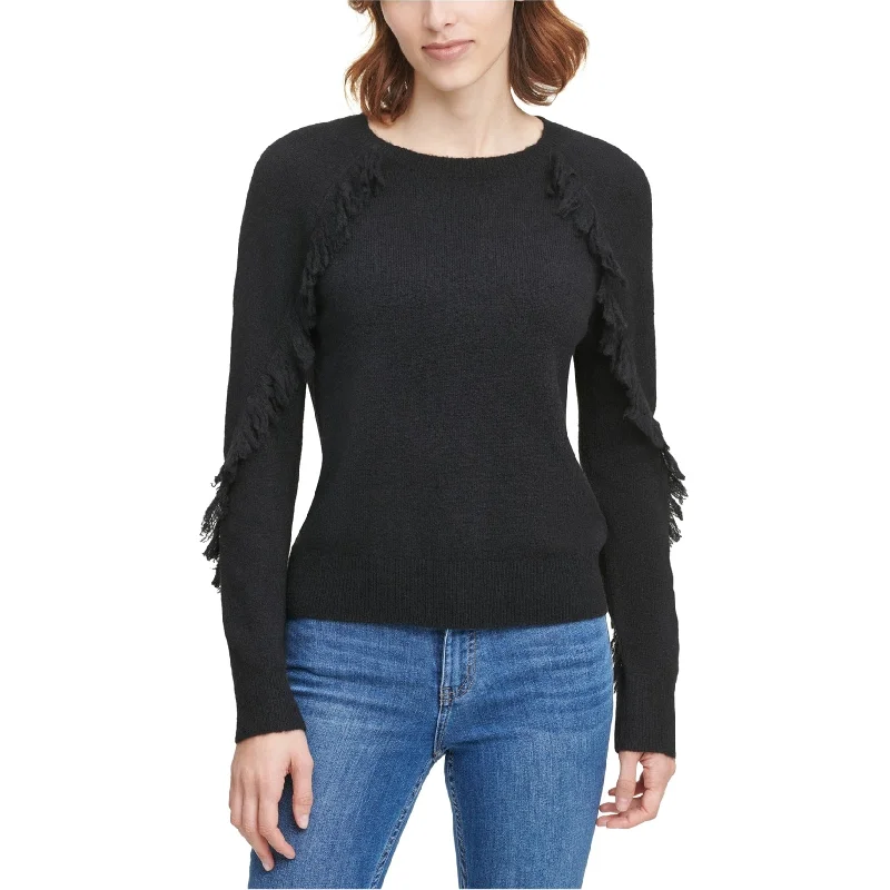 Calvin Klein Womens Fringe Trim Pullover Sweater Cozy Women's Winter