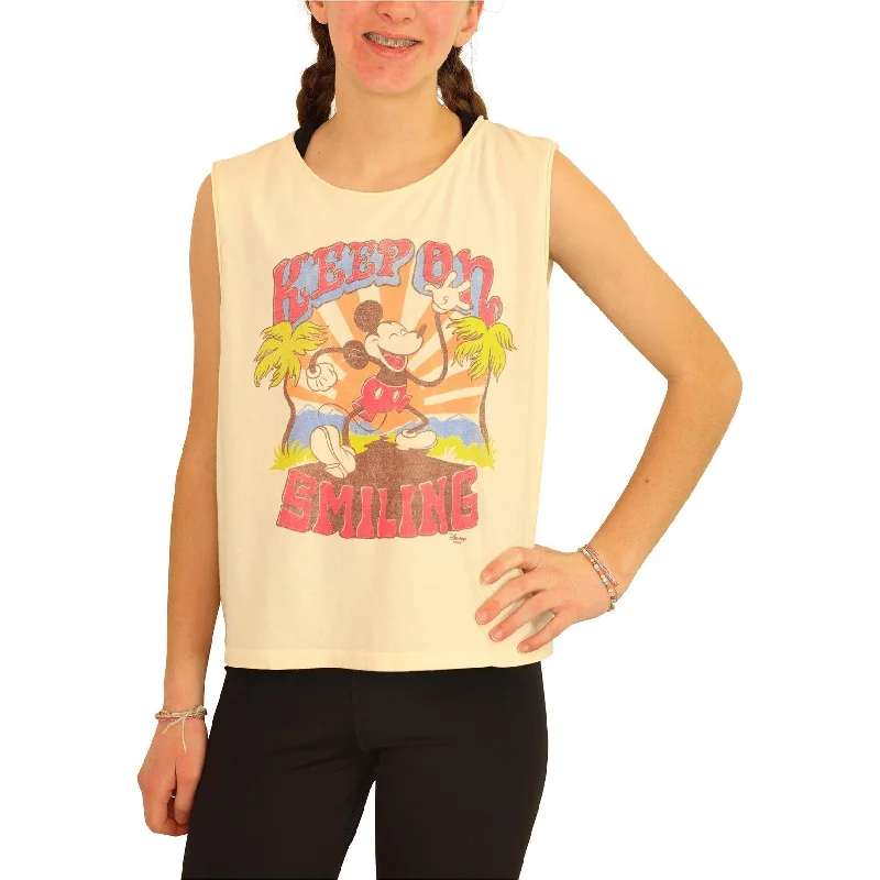 Junk Food Womens Keep On Smiling Tank Top Dapper Women's Bow - adorned