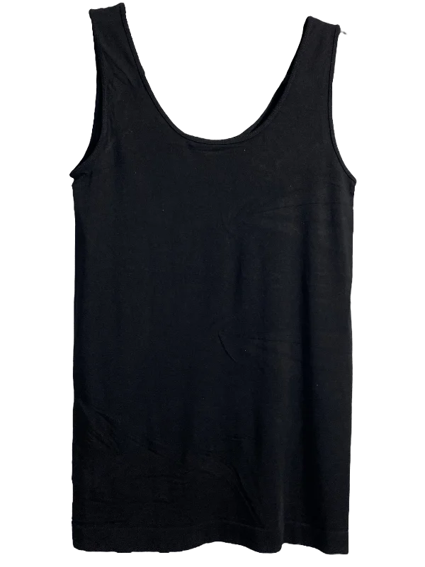 Black Bamboo Long Fitted Tank Top Disco