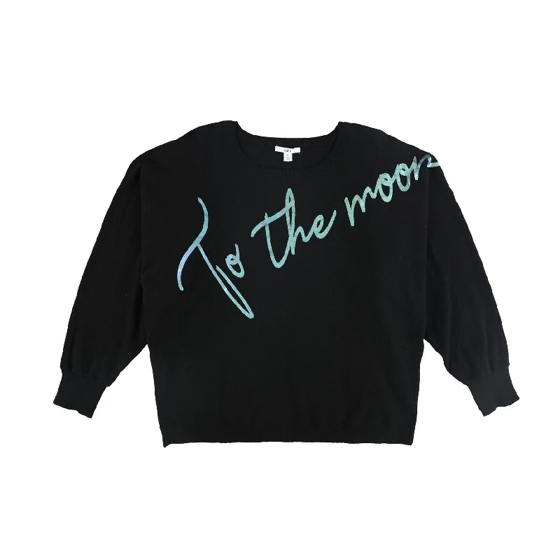 bar III Womens Glitter Pullover Sweater, Black, X-Large Traditional Women's 