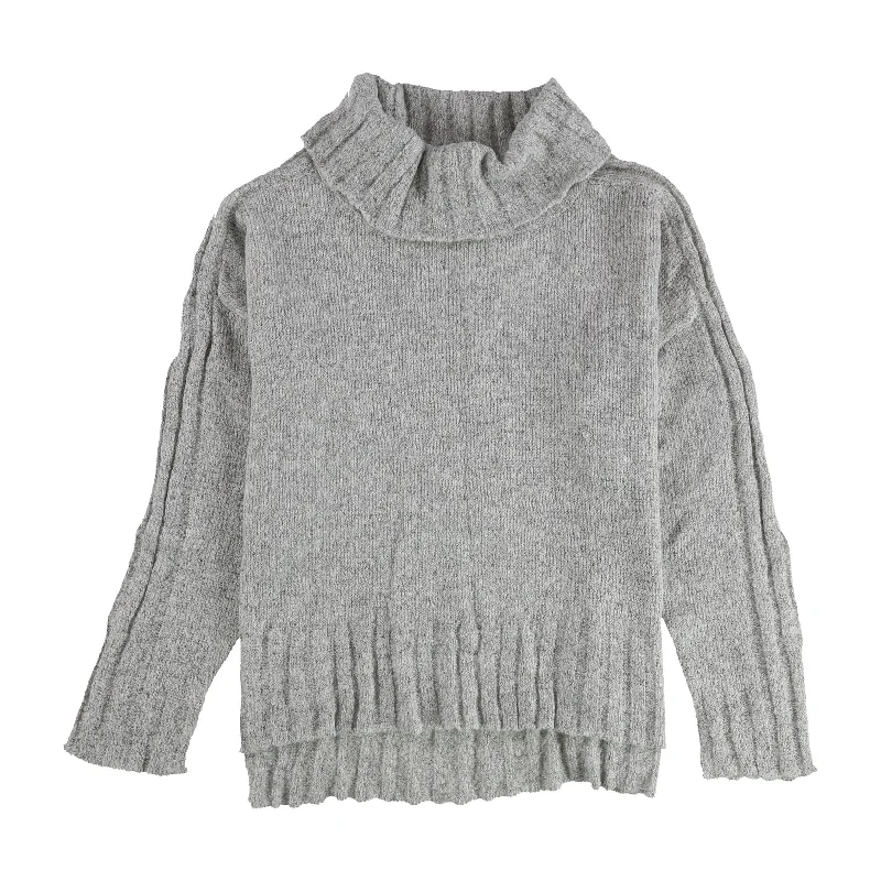 Hooked Up by IOT Womens Turtleneck Pullover Sweater, Grey, X-Large Bold Women's Statement