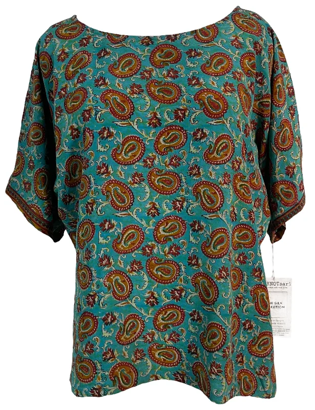 PRC6232 Avatar Pure Silk Side Slit Top Cozy Women's Sherpa - lined