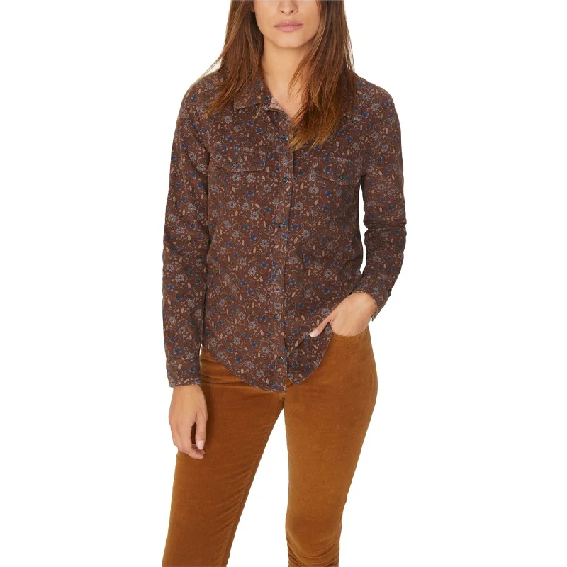 Sanctuary Clothing Womens Floral Button Up Shirt, Brown, X-Small Confident Women's High - fashion
