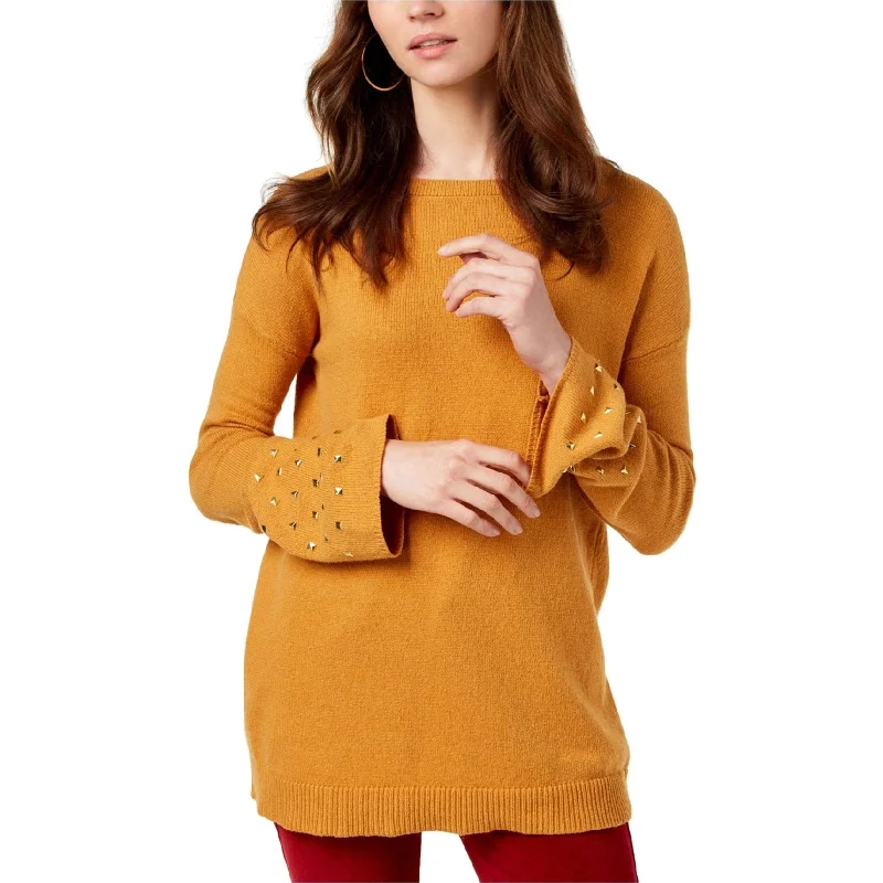 Michael Kors Womens Studded Cuffs Pullover Sweater, Yellow, Large Stylish Women's Neon Michael Kors Womens Studded Cuffs Pullover Sweater, Yellow, Large Stylish Women's Neon
