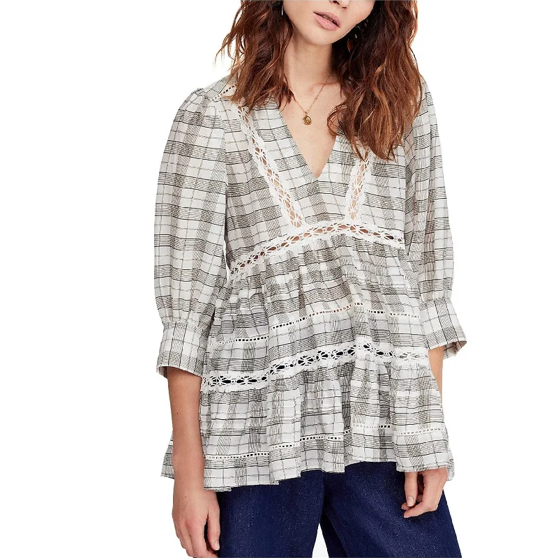 Free People Womens Time Out Lace Trim Tunic Blouse, Off-White, Medium Practical Women's Quick - dry Free People Womens Time Out Lace Trim Tunic Blouse, Off-White, Medium Practical Women's Quick - dry