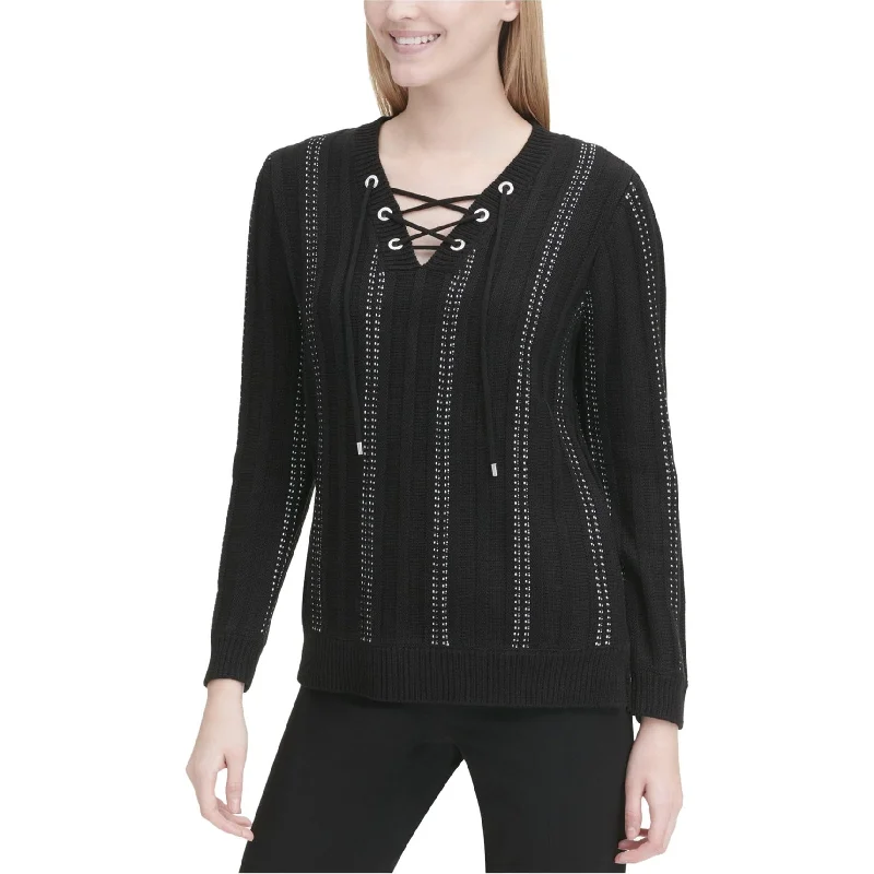 Calvin Klein Womens Lace-Up Pullover Sweater Modern Women's 