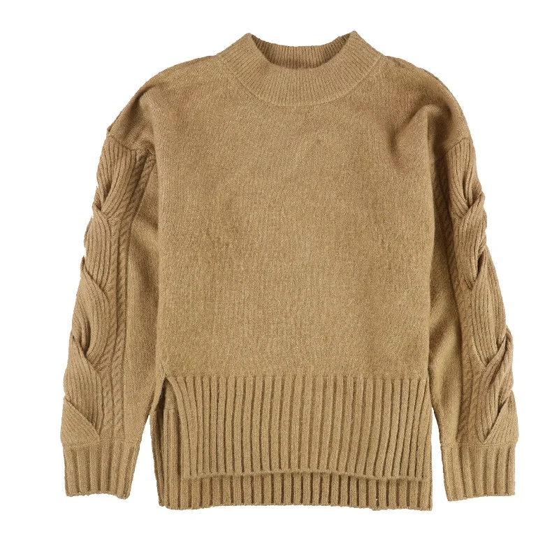 DKNY Womens Cold Shoulder Pullover Sweater, Brown, Medium Traditional Women's Wool