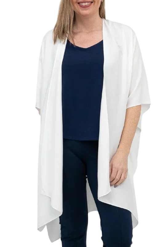 White Lightweight Open Cardigan Practical Women's Quick - dry