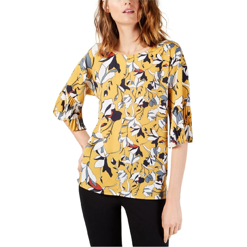 French Connection Womens Aventine Peasant Blouse, Yellow, X-Small Sleek Women's 