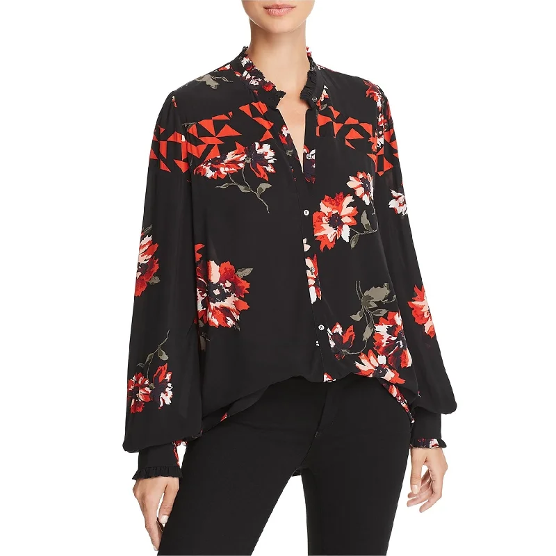 Joe's Womens Romia Floral Button Up Shirt Athletic Women's 