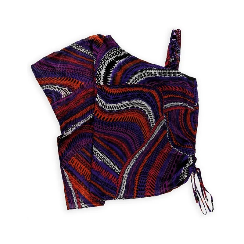 Selena & Maria Clothing Co. Womens Graphic Swirl Baby Doll Blouse, Purple, Small Edgy Women's Punk