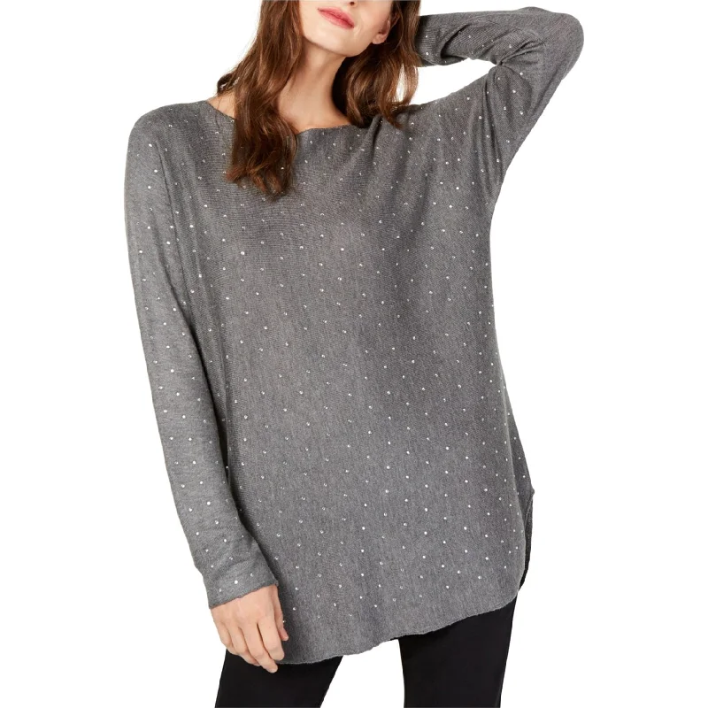 I-N-C Womens Embellished Shirttail Knit Sweater Dynamic Women's Moto