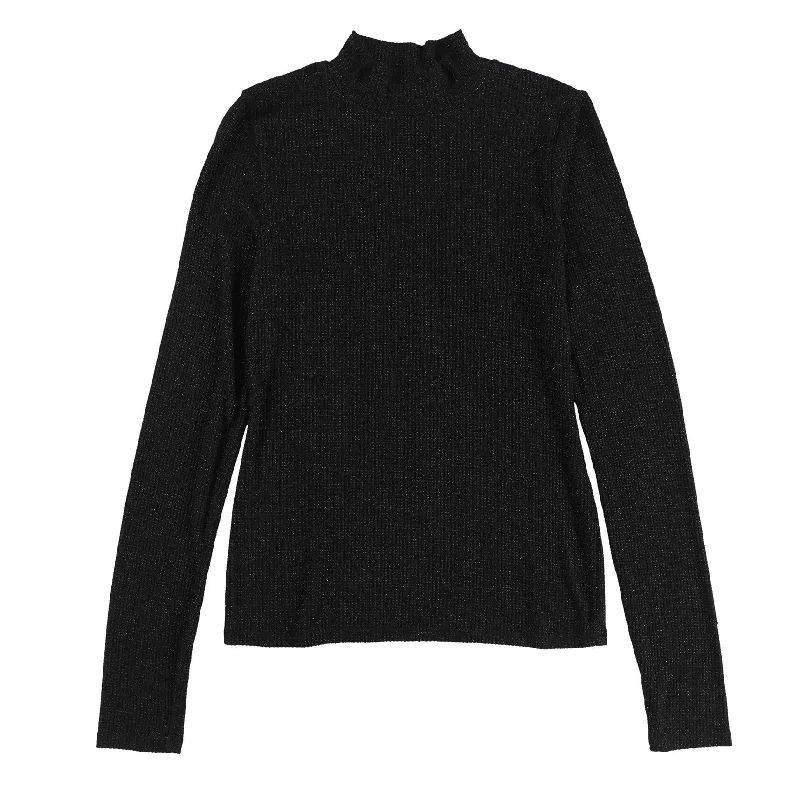 Project Social T Womens Metallic Mock Neck Pullover Sweater, Black, Small Refined Women's Classic Project Social T Womens Metallic Mock Neck Pullover Sweater, Black, Small Refined Women's Classic