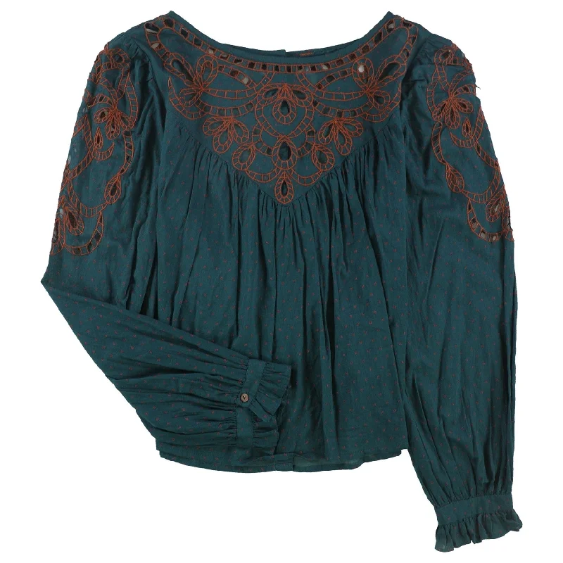 Free People Womens Everything I Know Peasant Blouse Feminine Women's Soft 