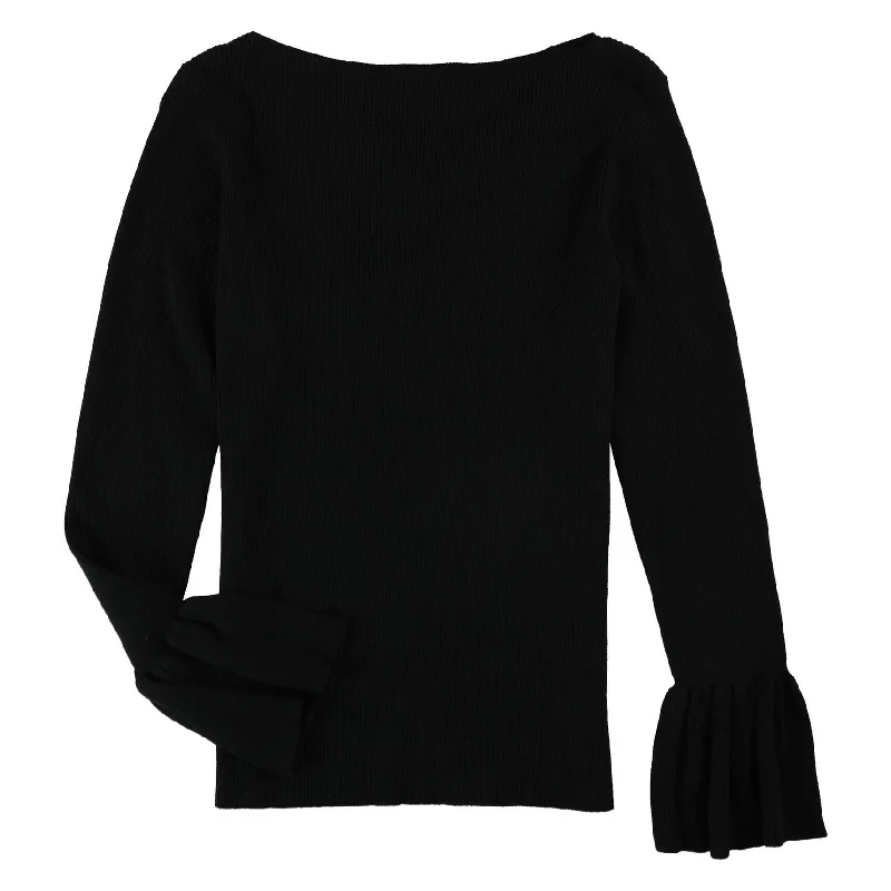 Ralph Lauren Womens Ruffled Pullover Sweater, Black, X-Small Street