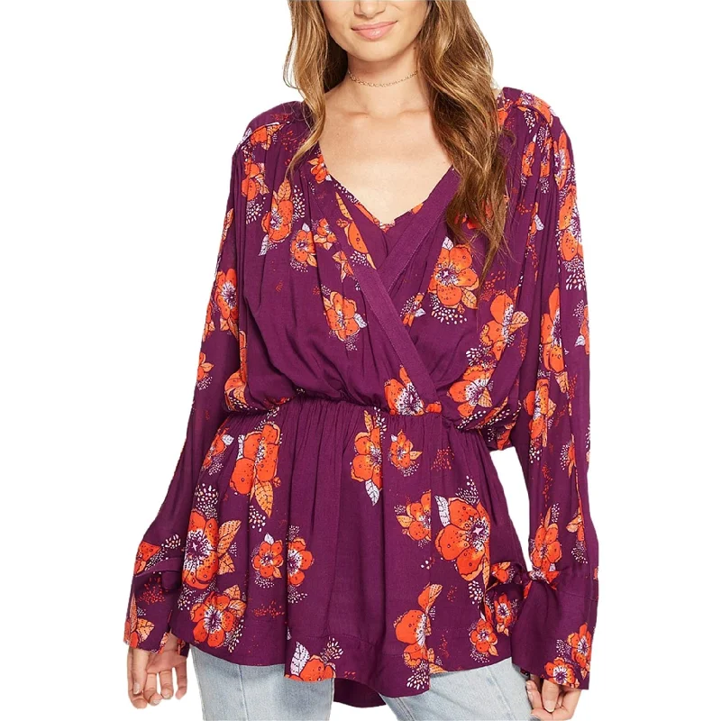 Free People Womens Tuscan Dreams Tunic Blouse, Purple, X-Small Minimalist Women's Casual Free People Womens Tuscan Dreams Tunic Blouse, Purple, X-Small Minimalist Women's Casual