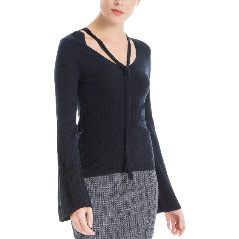 Max Studio London Womens Tie-Neck Knit Sweater Street