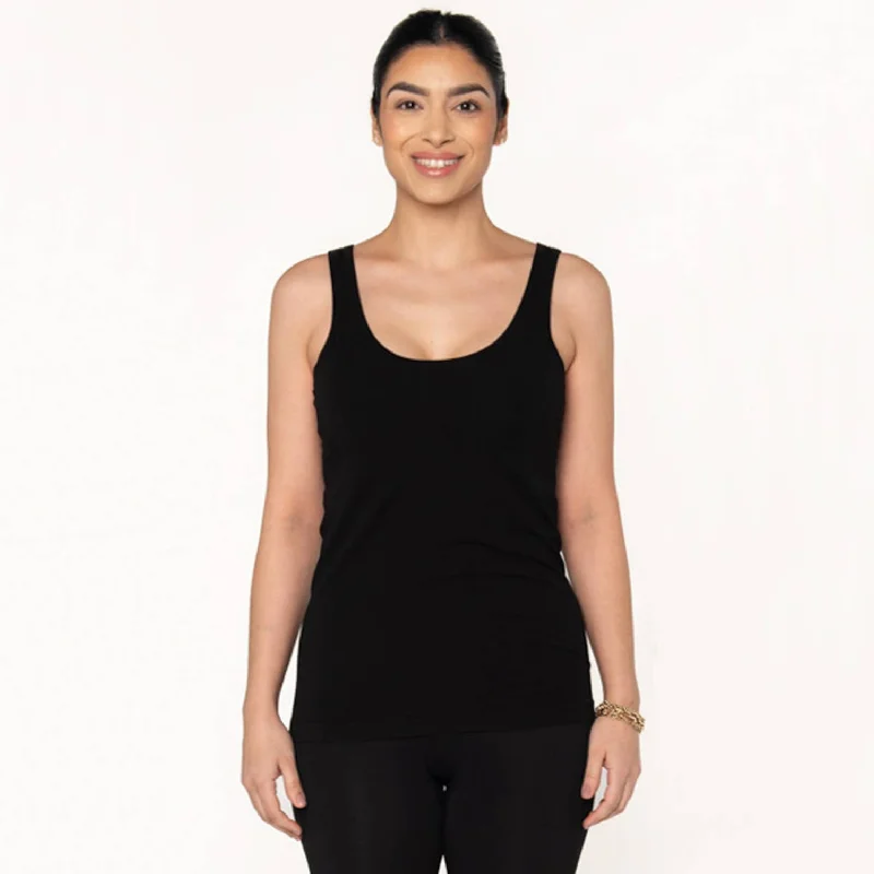 The NEW Betty Bamboo Bra Tank - Black Relaxed Women's 