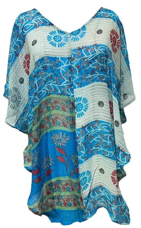 PRG5143 Sheer Avatar Pure Silk Waterfall Top Sophisticated Women's 