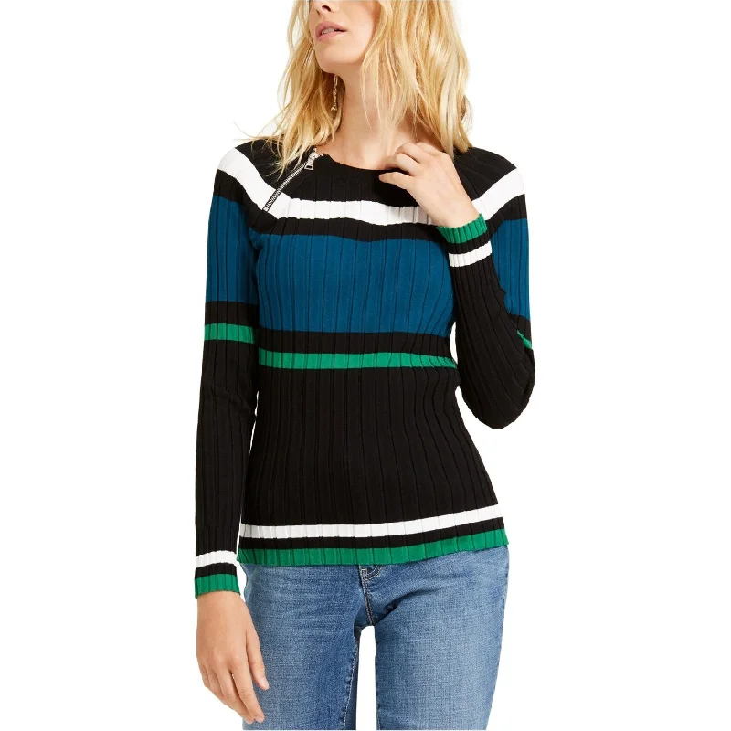 I-N-C Womens Zipper Pullover Sweater, Multicoloured, X-Small Dynamic Women's Moto