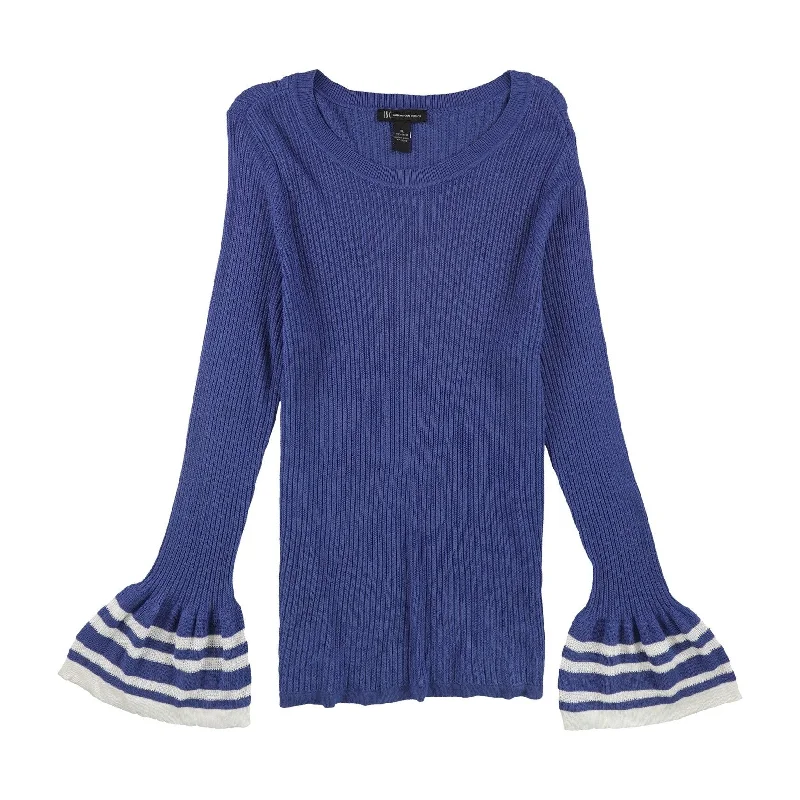 I-N-C Womens Striped Bell Sleeves Pullover Sweater, Blue, X-Large Cool Women's Skate
