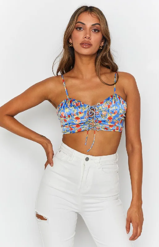 Cressida Corset Blue Print Refined Women's Velvet