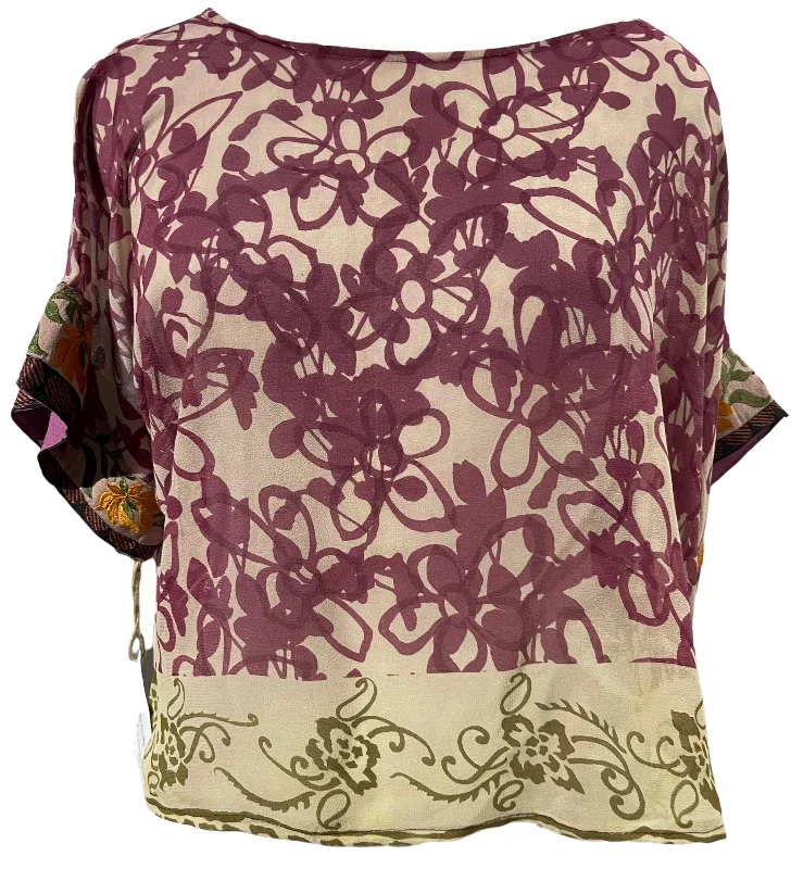 PRG1254 Bromodideuterio Sheer Avatar Pure Silk Boxy Top Streetwear Style for 