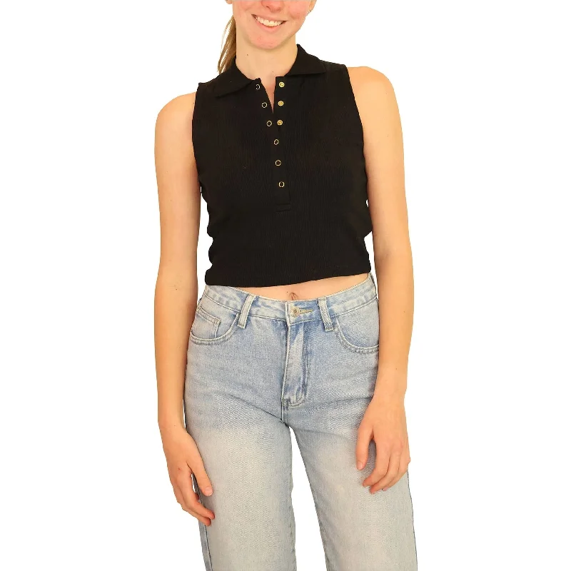 Elevenparis Womens Snap Front Cropped Tank Top Rugged Women's Outdoor 