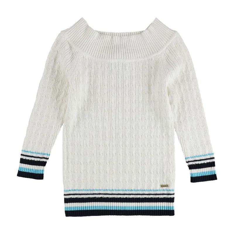 Tommy Hilfiger Womens Off The Shoulder Pullover Sweater, White, Small Artistic Women's Avant - 