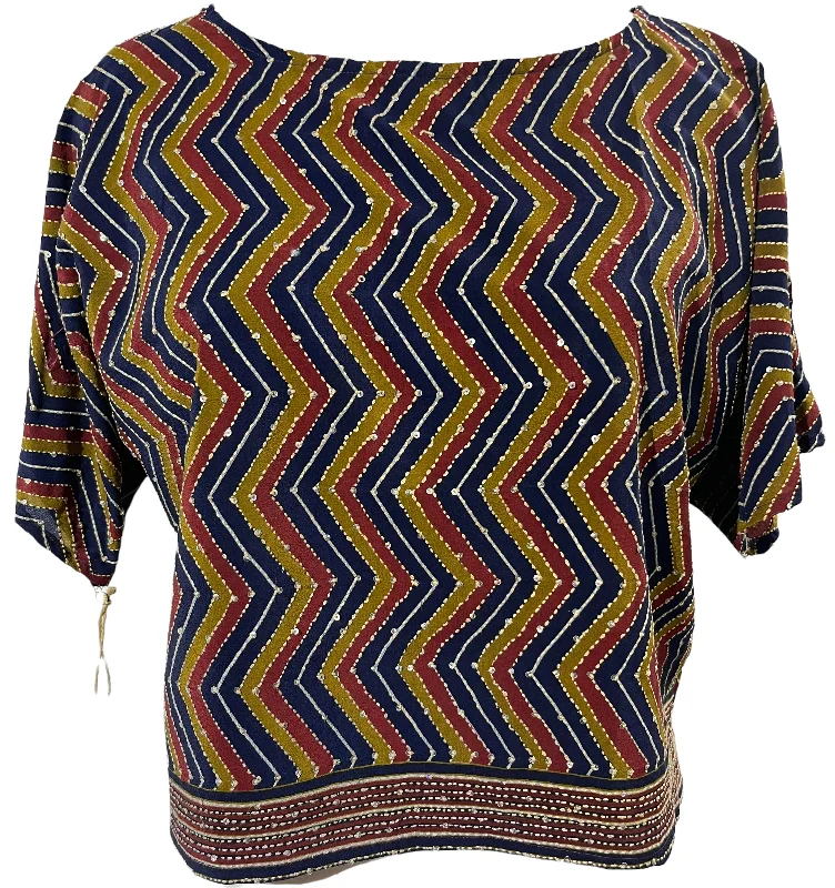 PRC1158 Menecrates Avatar Pure Silk Boxy Top Sophisticated Women's 