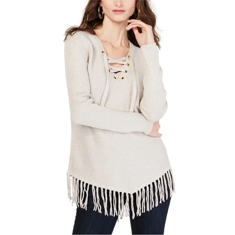 I-N-C Womens Fringe Pullover Sweater Compression