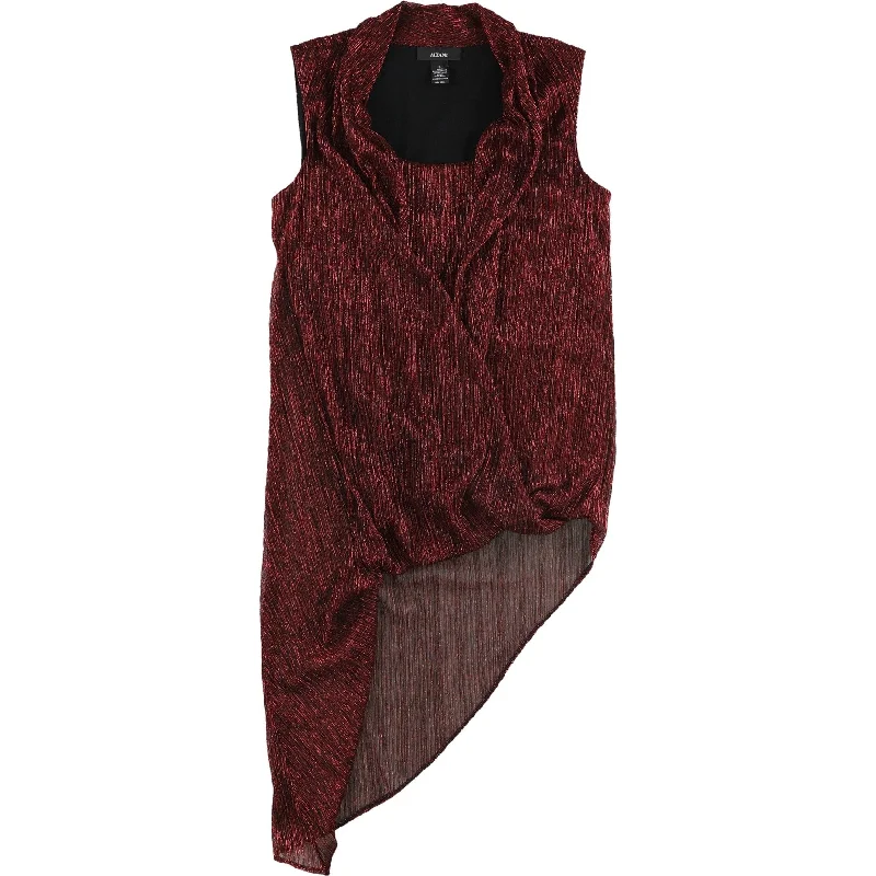Alfani Womens Asymmetrical-Hem Wrap Blouse Elegant Women's 