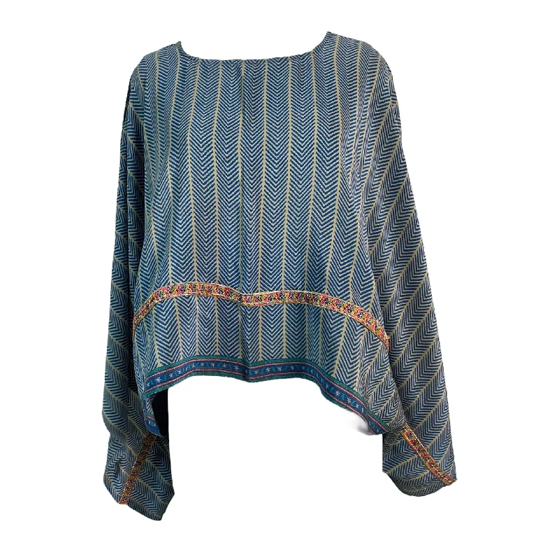 PRC6056 Avatar Pure Silk Kimono-Sleeved Top Classic Women's Tweed