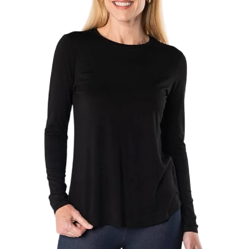 Georgia Black Crew Long Sleeve Sporty Women's Athleisure 
