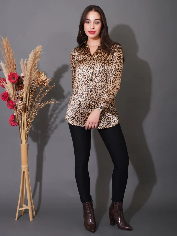 Leopard Shirt Confident Women's High - fashion