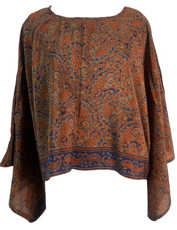 PRC6054 Avatar Pure Silk Kimono-Sleeved Top Bohemian Women's Free