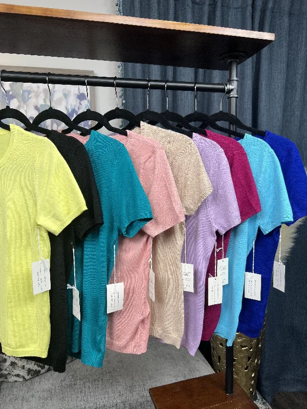 Pay It Forward Women's Soft Knit Short Sleeve Sweater Top performance